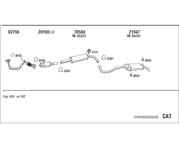 Výfukový systém WALKER VWK009055AB