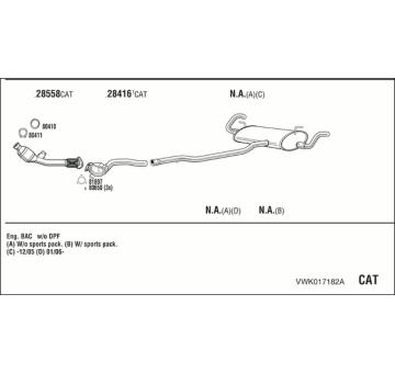 Výfukový systém WALKER VWK017182A