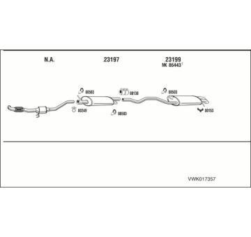 Výfukový systém WALKER VWK017357