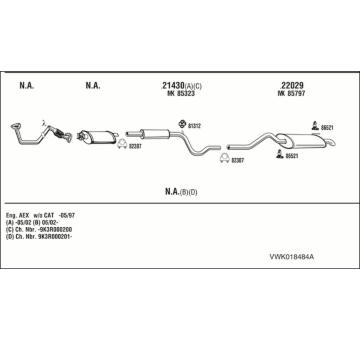 Výfukový systém WALKER VWK018484A