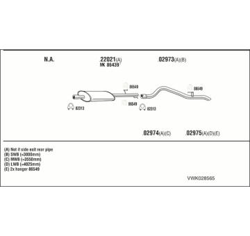 Výfukový systém WALKER VWK028565