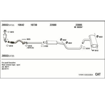 Výfukový systém WALKER VWK133533BA