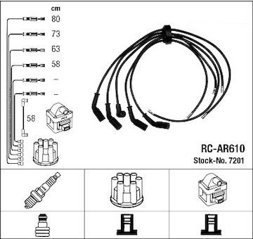 Sada kabelů pro zapalování NGK 7201