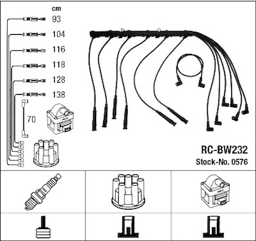 Sada kabelů pro zapalování NGK 0576