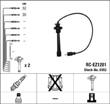 Sada kabelů zapalování 0352 NGK RC-EZ1201