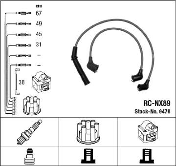 Sada kabelů pro zapalování NGK 9478
