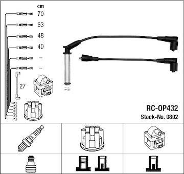 Sada kabelů pro zapalování NGK 0802