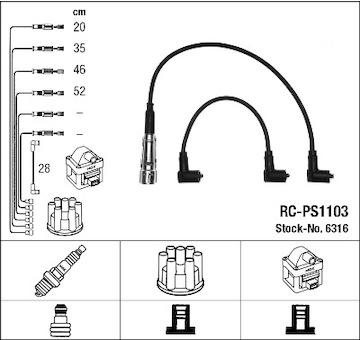 Sada kabelů pro zapalování NGK 6316
