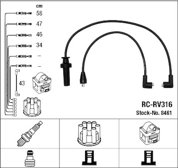 Sada kabelů pro zapalování NGK 8461
