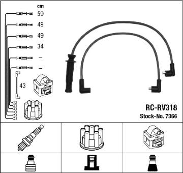 Sada kabelů pro zapalování NGK 7366