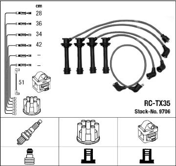 Sada kabelů pro zapalování NGK 9706