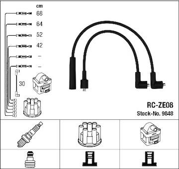 Sada kabelů pro zapalování NGK 9848