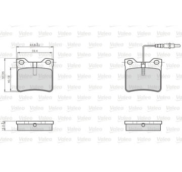 Sada brzdových destiček, kotoučová brzda VALEO 872279