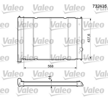 Chladič, chlazení motoru VALEO 732435