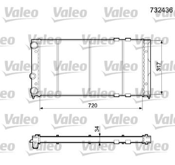 Chladič, chlazení motoru VALEO 732436