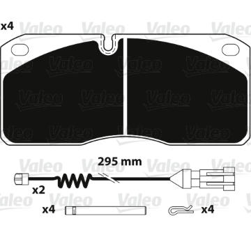 Sada brzdových destiček, kotoučová brzda VALEO 882236