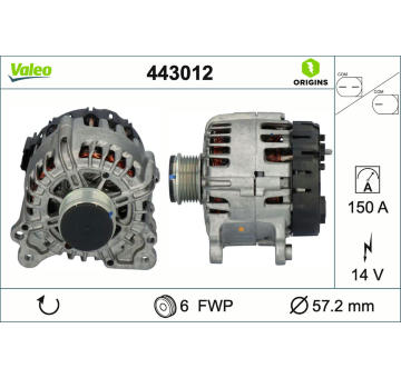 Alternátor VALEO 443012