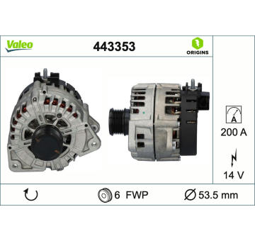 Alternátor VALEO 443353