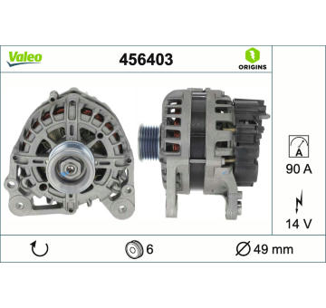 Alternátor VALEO 456403