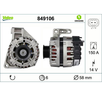 Alternátor VALEO 849106