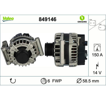 Alternátor VALEO 849146