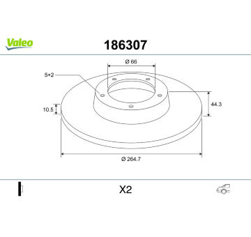 Brzdový kotouč VALEO 186307