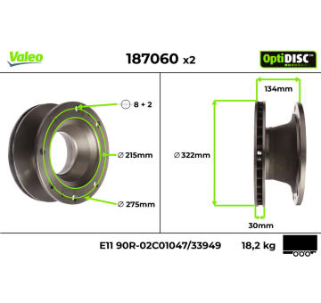 Brzdový kotúč VALEO 187060