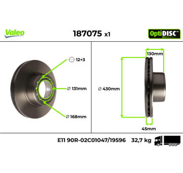 Brzdový kotúč VALEO 187075