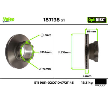 Brzdový kotúč VALEO 187138