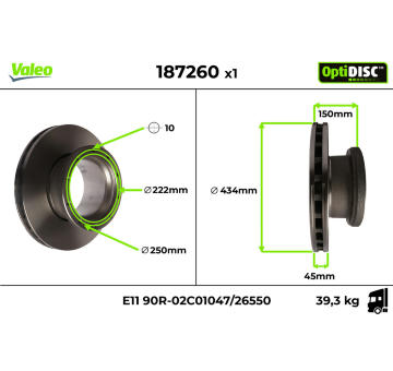 Brzdový kotúč VALEO 187260