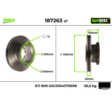 Brzdový kotúč VALEO 187263