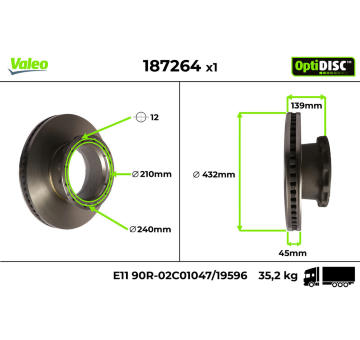 Brzdový kotúč VALEO 187264