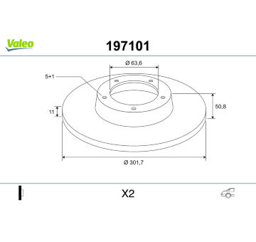 Brzdový kotouč VALEO 197101