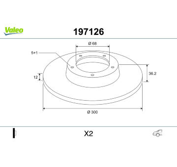 Brzdový kotouč VALEO 197126