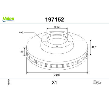 Brzdový kotouč VALEO 197152