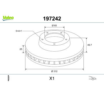 Brzdový kotouč VALEO 197242