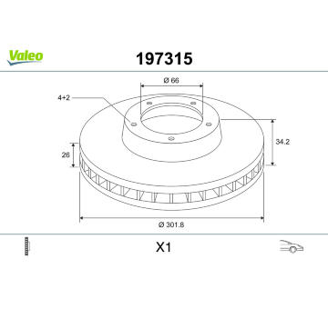 Brzdový kotouč VALEO 197315