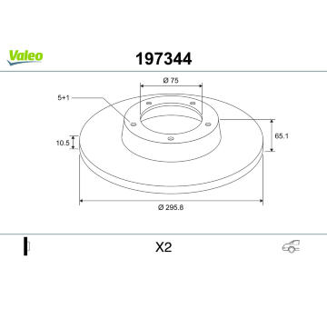 Brzdový kotouč VALEO 197344