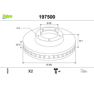 Brzdový kotouč VALEO 197500