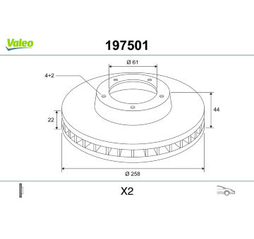 Brzdový kotouč VALEO 197501