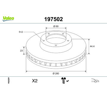 Brzdový kotouč VALEO 197502