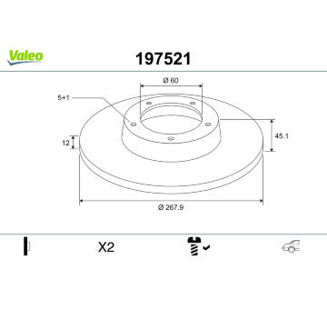 Brzdový kotouč VALEO 197521