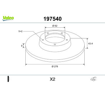Brzdový kotouč VALEO 197540
