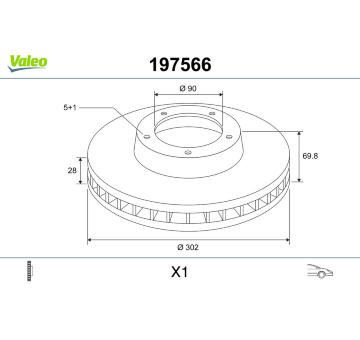 Brzdový kotouč VALEO 197566