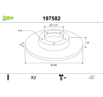 Brzdový kotouč VALEO 197582