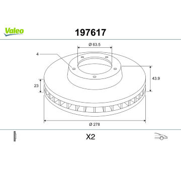 Brzdový kotouč VALEO 197617