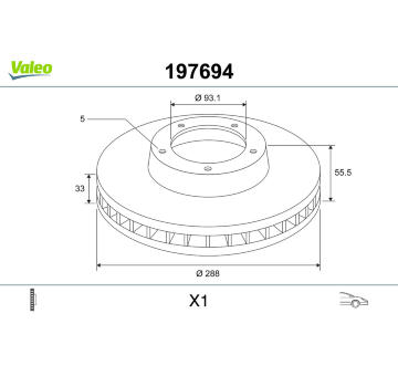 Brzdový kotouč VALEO 197694