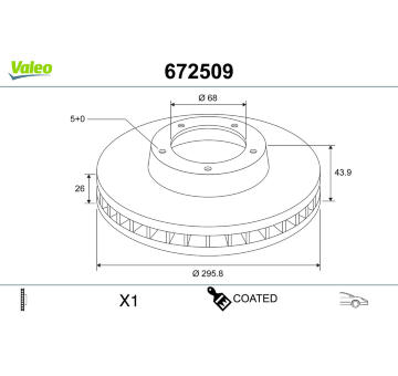 Brzdový kotouč VALEO 672509