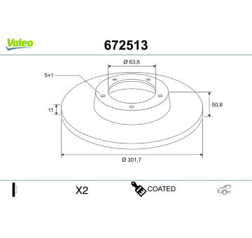 Brzdový kotouč VALEO 672513