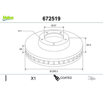 Brzdový kotouč VALEO 672519